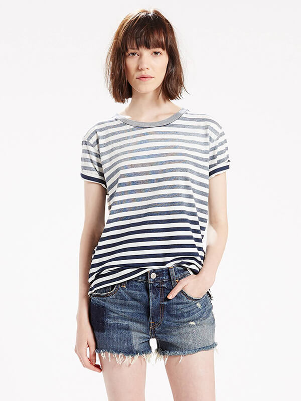 Camiseta Rayas Lino Scalpers Para Mujer